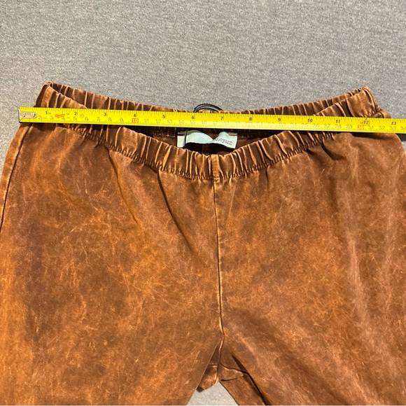 Chestnut Brown Boho Mineral Wash Flared Bell Bottom Stretch Pull On Pants Womens - Picture 10 of 15